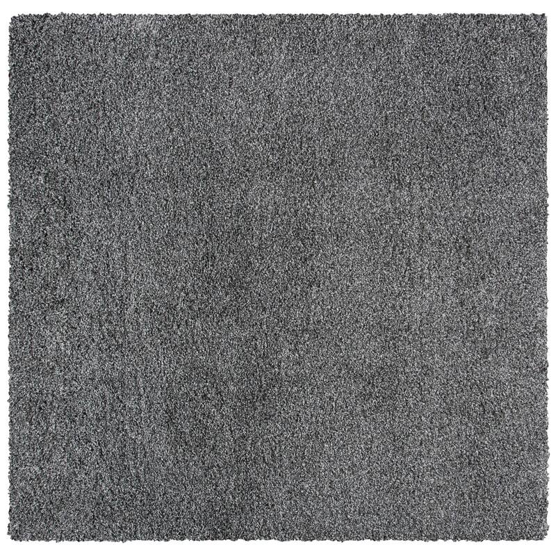 SAFAVIEH Evolution Shag Gwenaele Solid 1.8-inch Thick Rug - 6'7" Square - Dark Grey - Square