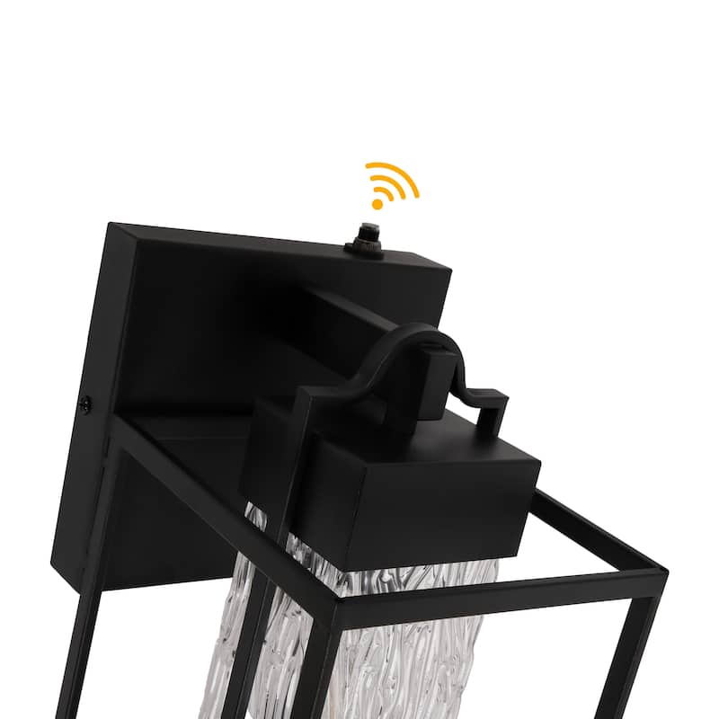 2 Pack Matte Black 1-Light Outdoor Wall Sconce Light Dusk to Dawn