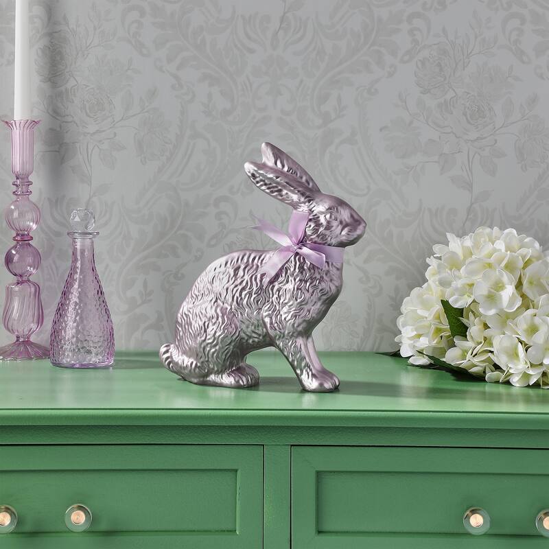 10" Resin Foil Easter Bunny