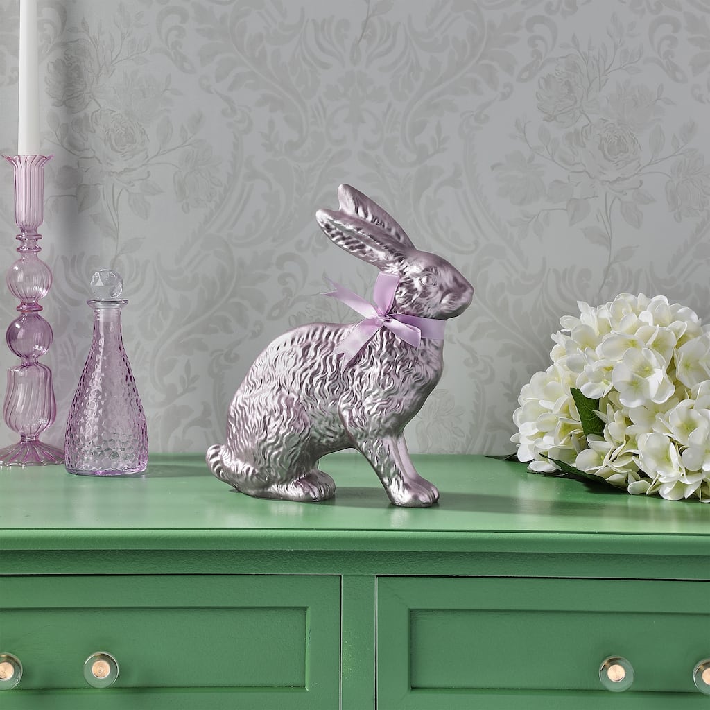 10" Resin Foil Easter Bunny