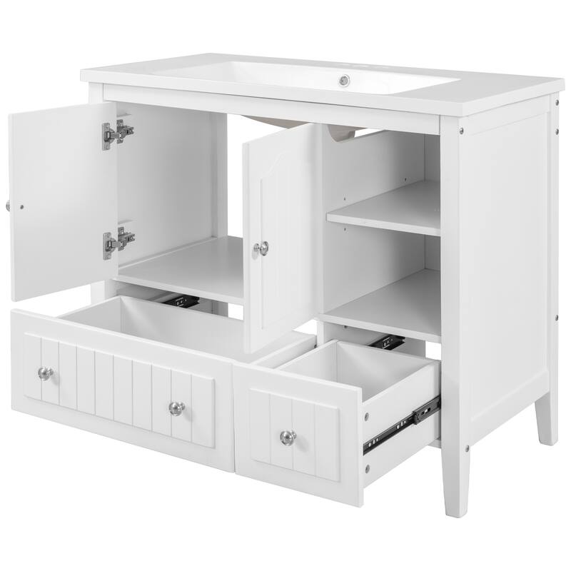 36" Bathroom Vanity with Solid Wood Frame