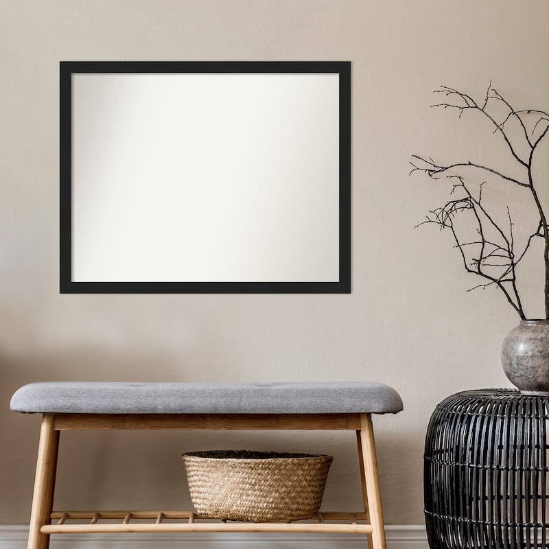Non-Beveled Wall Mirror - Grace Brushed Metallic Black Narrow Frame