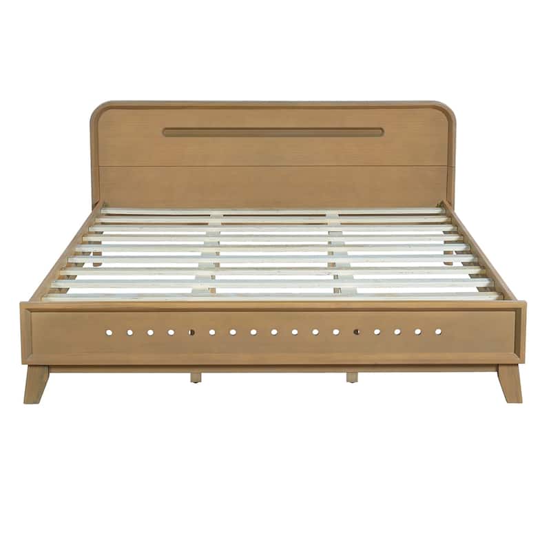 Modern Wooden Platform Bed for Bedroom