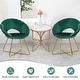 preview thumbnail 6 of 28, Costway Modern Velvet Accent Chair Upholstered Vanity Chair w/Golden - See Details