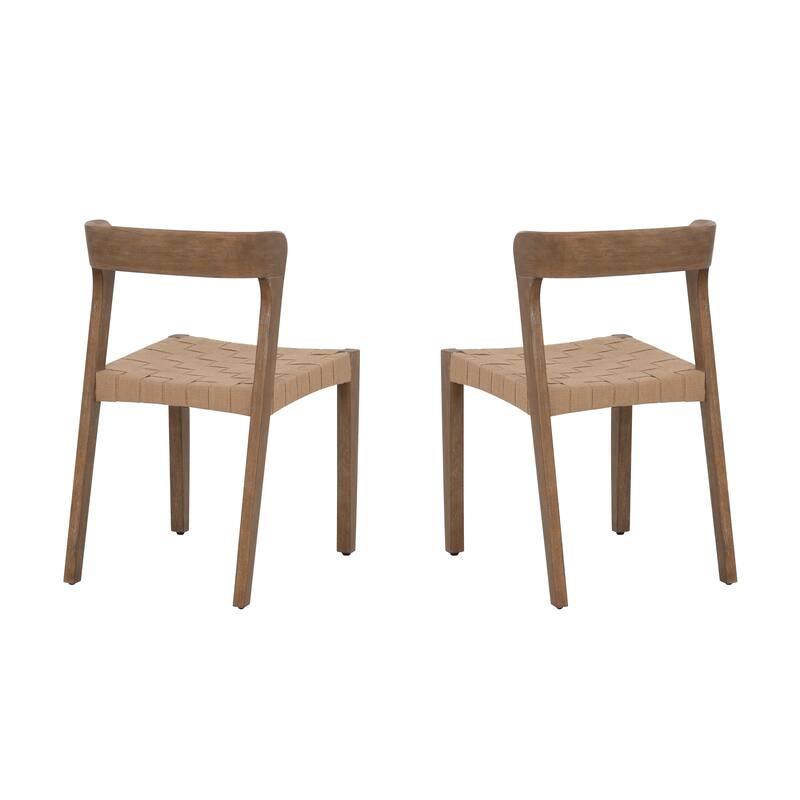 Maura Woven Brown Size Chair Set of 2