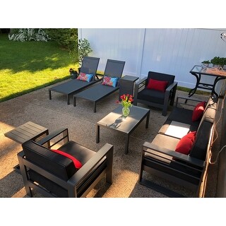 Cape Coral Outdoor C-Shape Aluminum Side Table by Christopher Knight Home