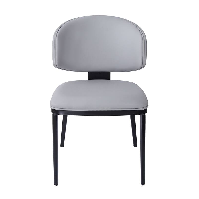 5-Piece Dining Table Set with Faux Leather Chairs and Metal Base, Feet with Anti-scratch and Anti-noise Pads