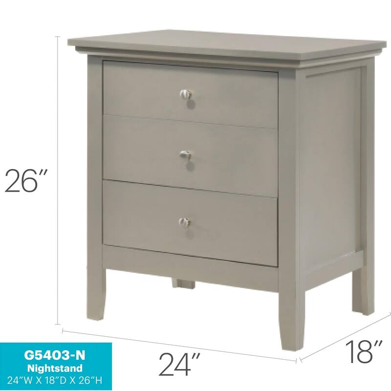 Silver Champagne Nightstand, No Assembly Needed