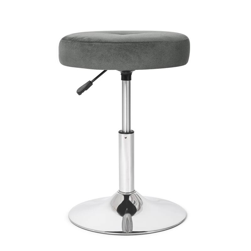 Adeco Makeup Vanity Stool Chair Round Ottoman Swivel Adjustable