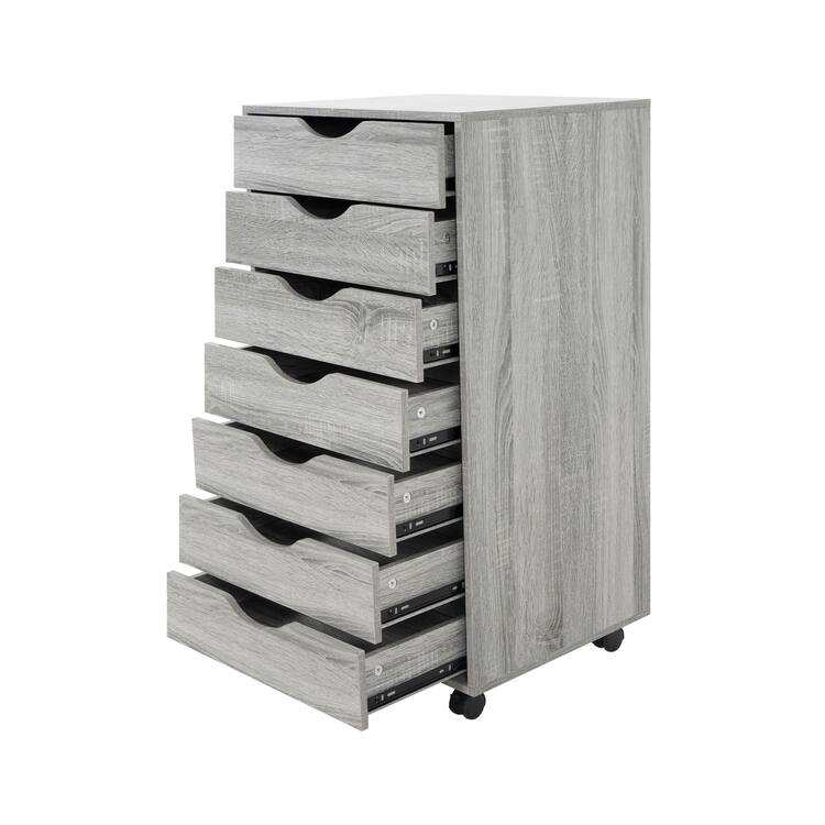 7-Drawer Office Storage Rolling File Cabinet , Mobile Desk Filing Drawer Unit with Swivel Casters, Craft Storage for Home,Office