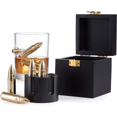 Set of 6 Gold Whisksey Chilling Stones