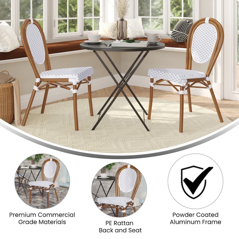 Stacking Bistro Chairs with Metal Frames