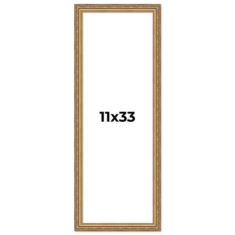 11x33 Frame Red Solid Wood Picture Frame Width 1.75 Inches | Interior Frame Depth 1 13/16 Inches