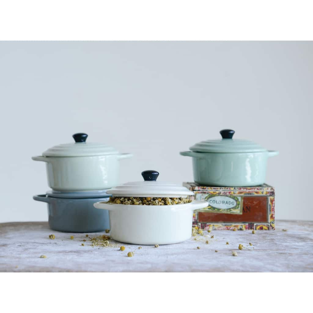 Stoneware Mini Bakers with Lids (Set of 4 Colors)