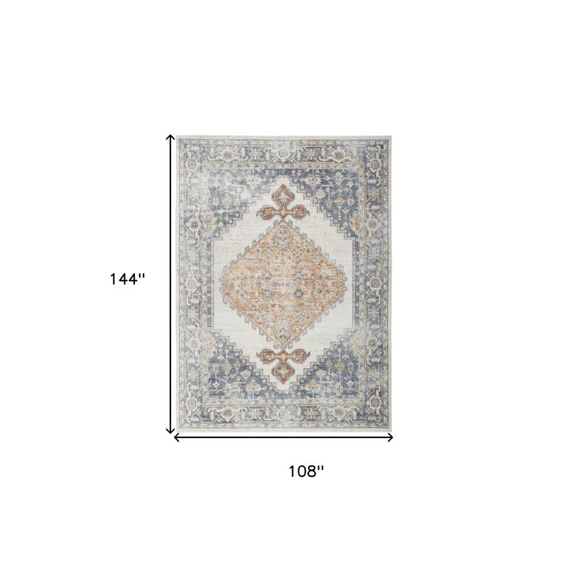 HomeRoots Floral Medallion Transitional Rectangle Area Rug