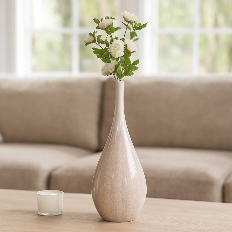 Sagebrook Home Valdiva Stoneware Vase - White, Novelty, Ombre, Elegant Home Accent in Stoneware Color