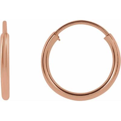 Curata 14k Rose Gold 10x1mm Polished Endless Flexible Tube Hoop Earrings