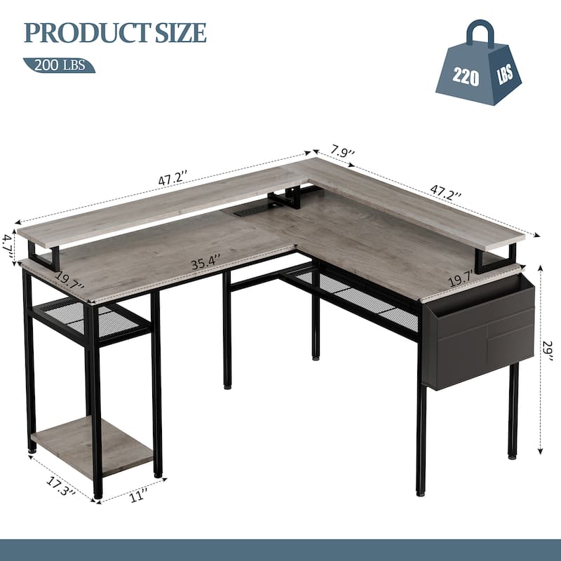 Futzca L Shaped Home Office Desk