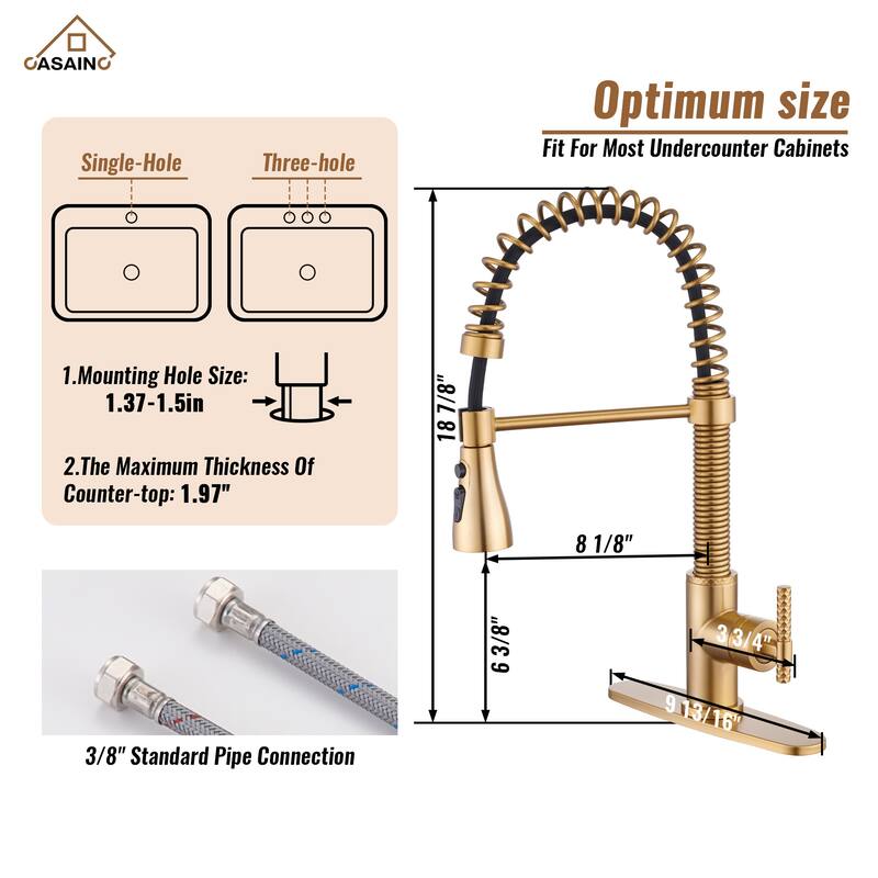 Single Handle Pull Down Sprayer Kitchen Faucet