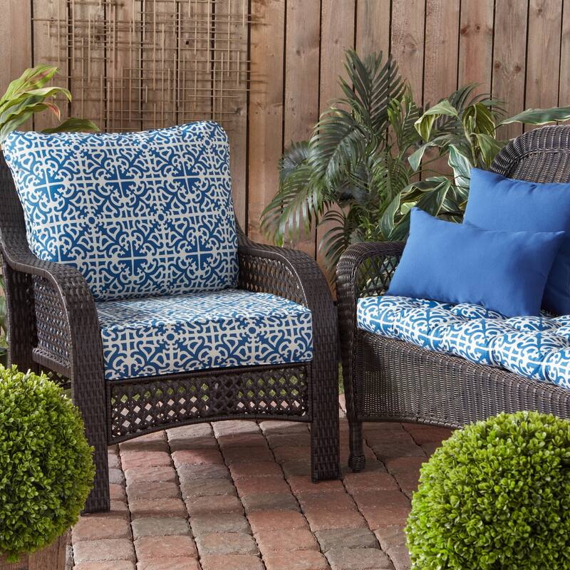 Outdoor Indigo 2-Piece Premium Deep Seat Cushion Set (Cushions Only)