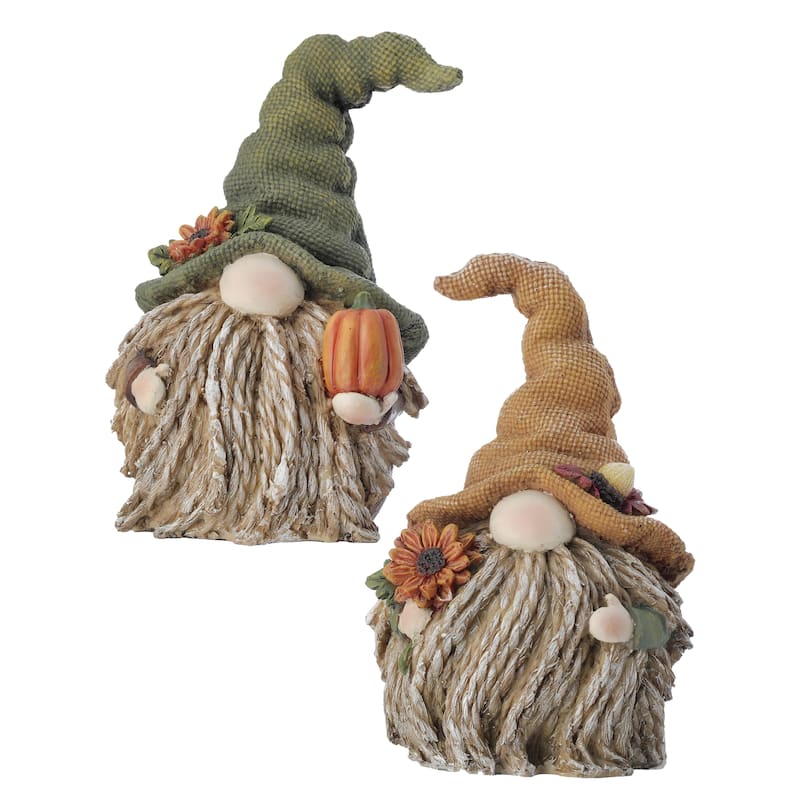 5"Resin Harvest Gnome Set of 2 - 5