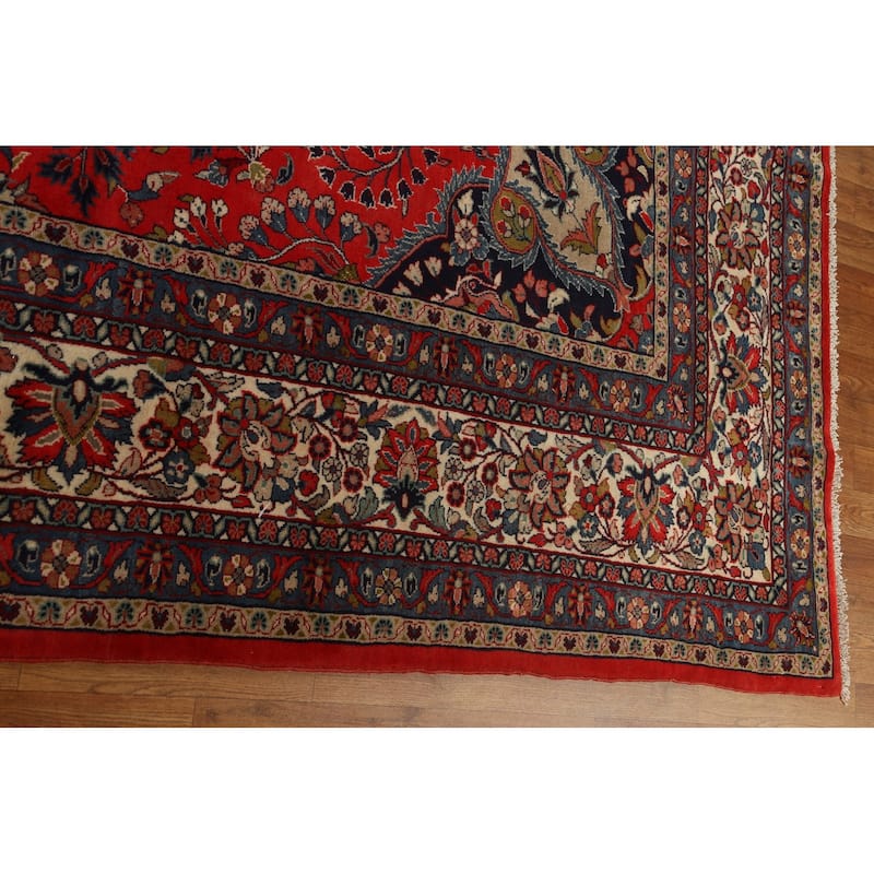 Vintage Vegetable Dye Lilian Persian Area Rug Hand-knotted Wool Carpet - 10'2" x 11'9"