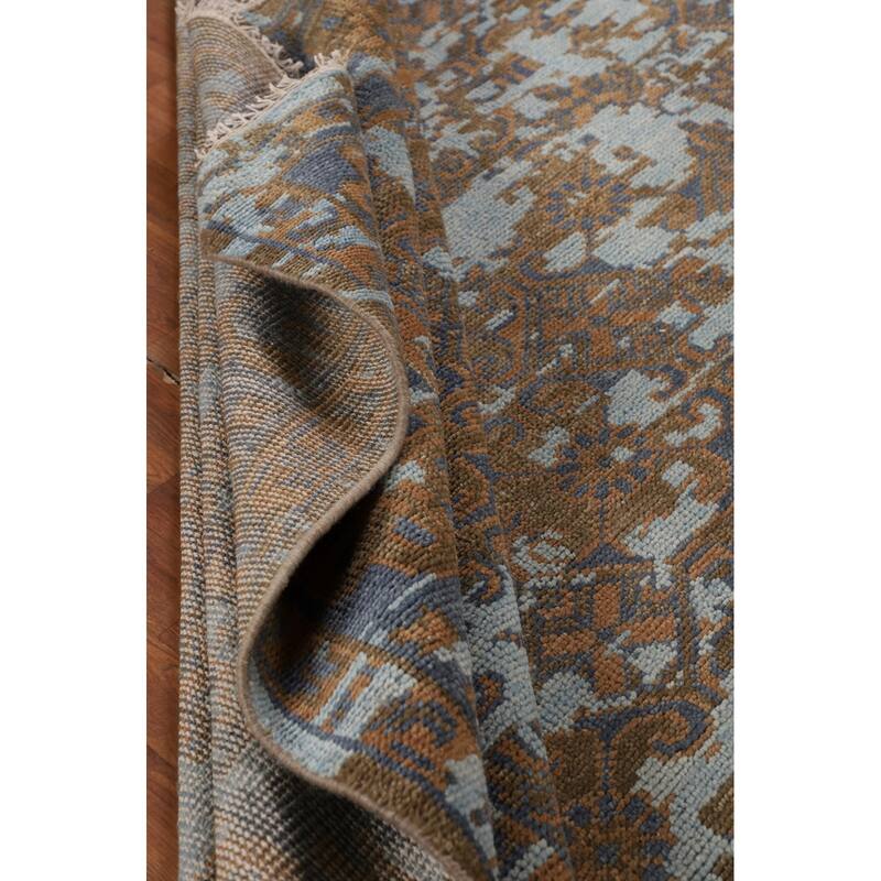 Abstract Contemporary Area Rug Hand-Knotted Wool Carpet - 8'10"x 11'8"