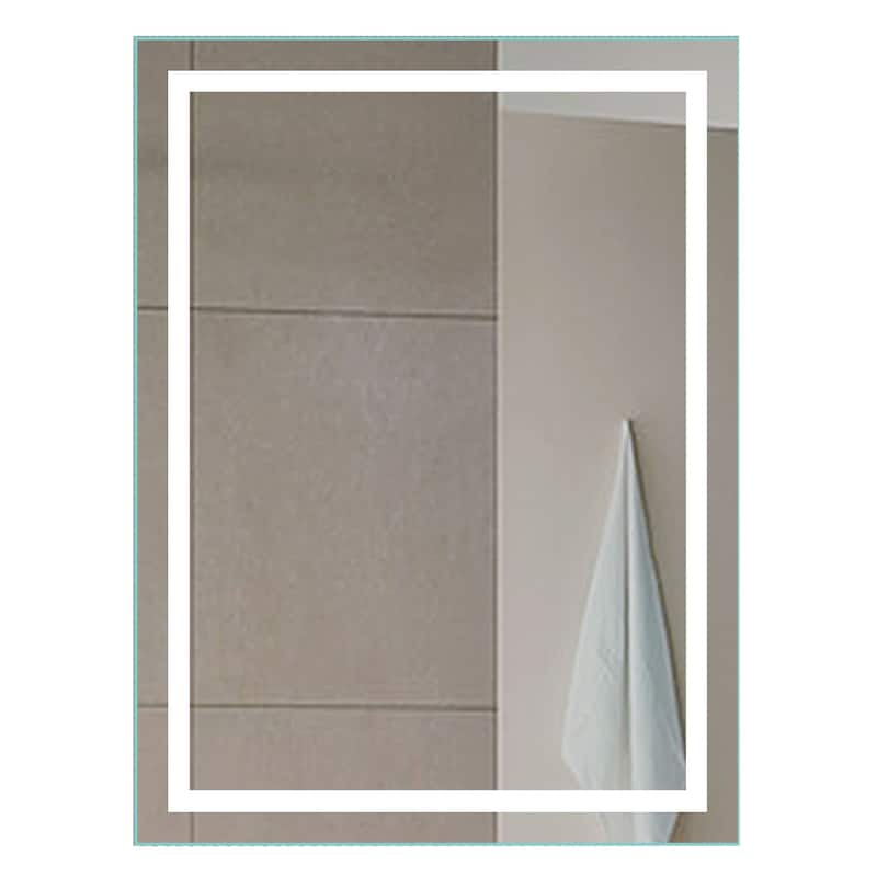 Miseno 20" W x 28" H Rectangular Frameless Wall Mounted Mirror with - Mirrored