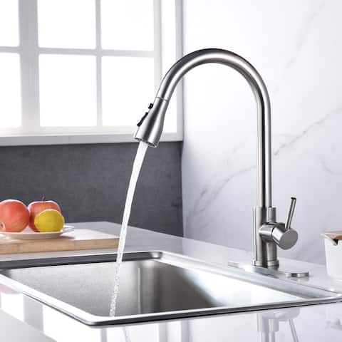Keonjinn Single Handle Pull-down Deck Mounted Kitchen Faucet