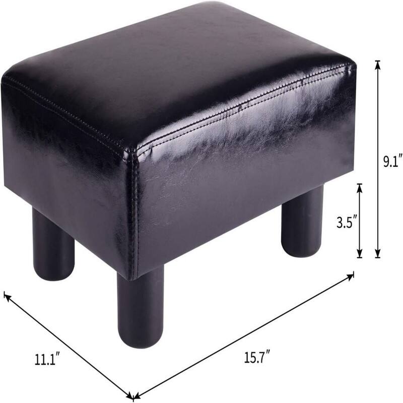 Small Ottoman Footrest PU Faux Leather