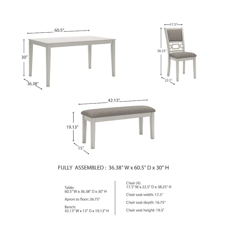 Signature Design by Ashley Erinberg White/Gray Dining Table Set (Set of 6)