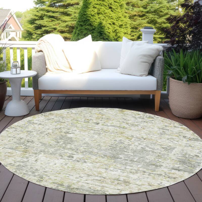 Machine Washable Indoor/ Outdoor Abstract Modern Chantille Rug