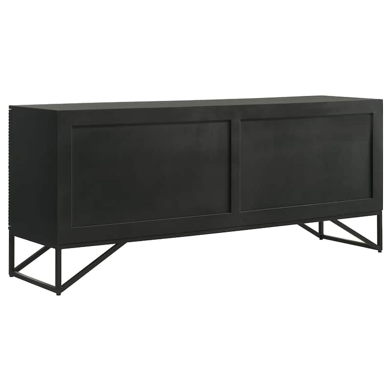 Riddell Wood Reeding Accent Cabinet Matte Black