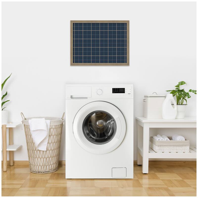 Kate and Laurel Framed Fabric Pinboard Navy Blue Plaid Wall Organization