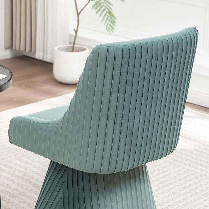 SEYNAR Modern Velvet 360 Degree Swivel Armless Dining chair Set of 2