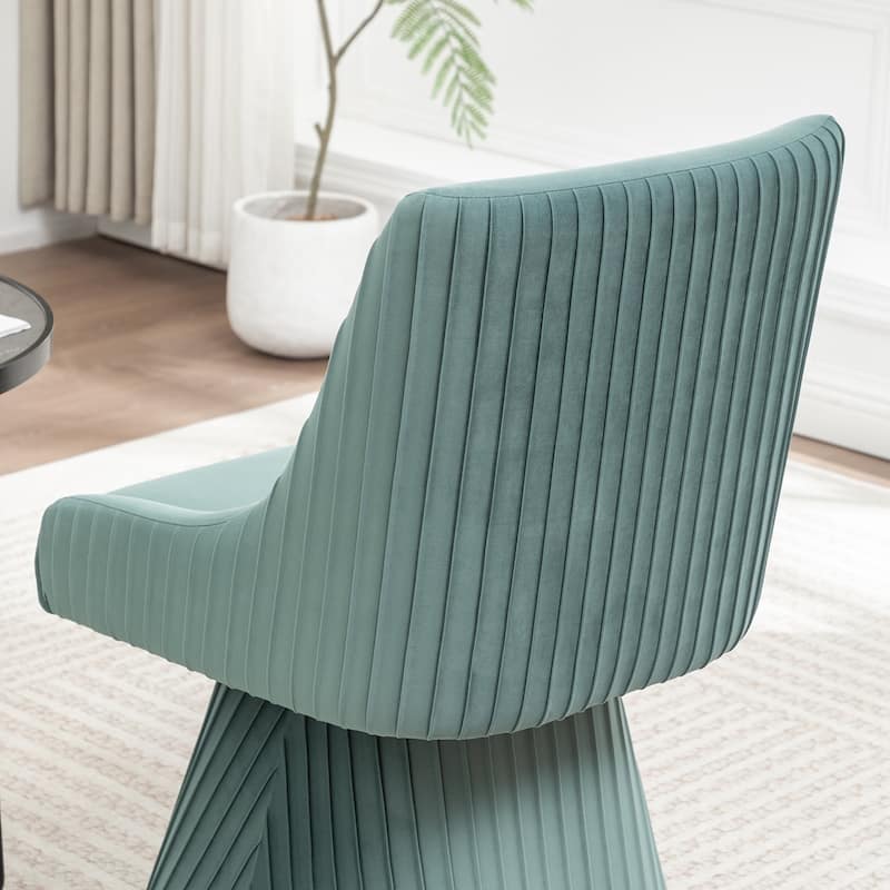 SEYNAR Modern Velvet 360 Degree Swivel Armless Dining chair Set of 6