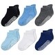 preview thumbnail 1 of 4, CozyWay Non-Slip Ankle Style Socks with Grippers, 6 Pack for Baby Boys and Girls