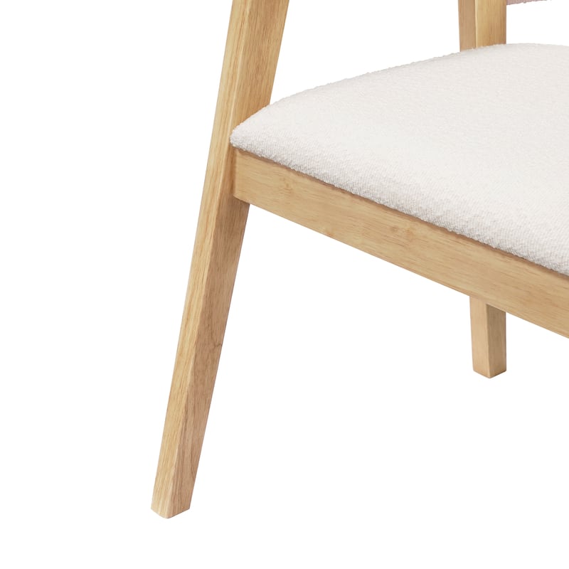 Christopher Knight Home - Noren Mid-Century Boucle Upholstered U-Shaped Dining Chair with Armrest - Set of 2