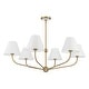 preview thumbnail 2 of 3, Xavier 6 Light Vibrant Gold + White Chandelier