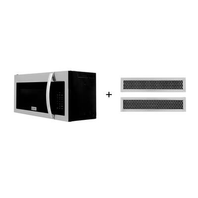 ZLINE 30" 1.5 cu. ft. Over the Range Microwave in Stainless Steel with Set of 2 Charcoal Filters