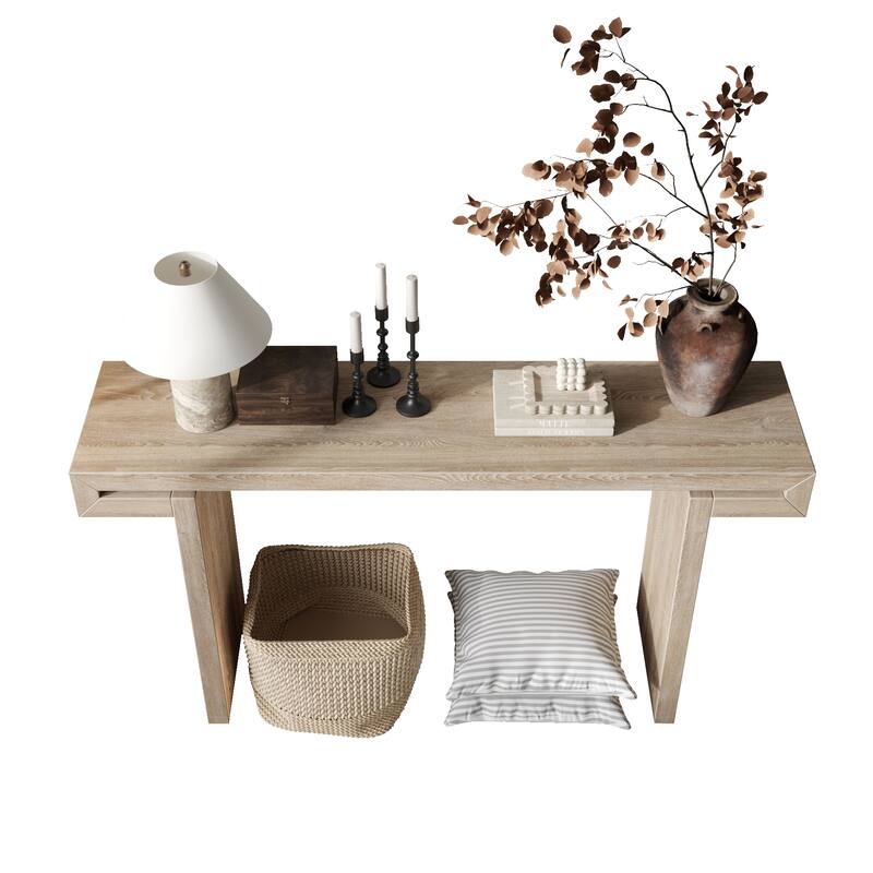 60" Rustic Farmhouse Console Table for Living Room