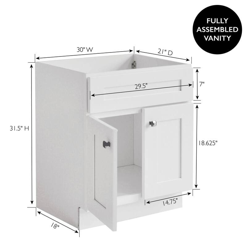 Design House 214569 Brookings 30" Single Free Standing Vanity Cabinet