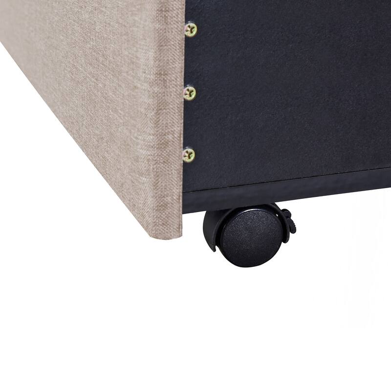 Storage Bed Linen Upholstered Platform Bed with 3 Drawers
