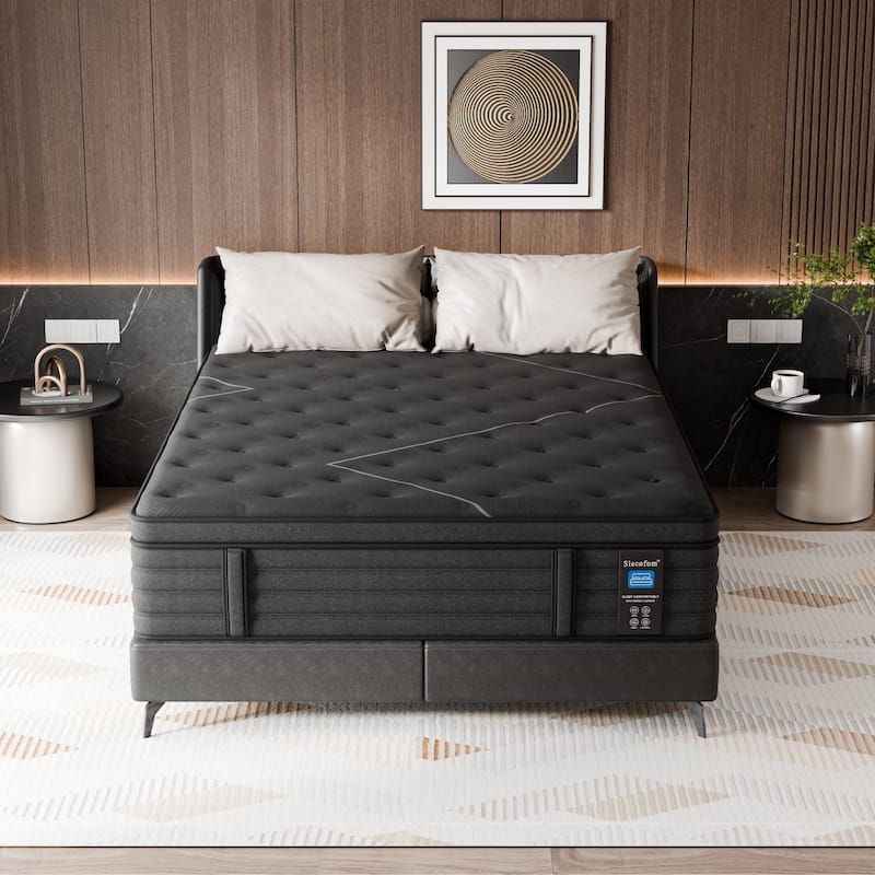 Modland 14" Extra Firm Cooling Gel Hybrid Mattress for Back Pain Relief in a Box, Twin/Full/Queen/King/CALKing Size