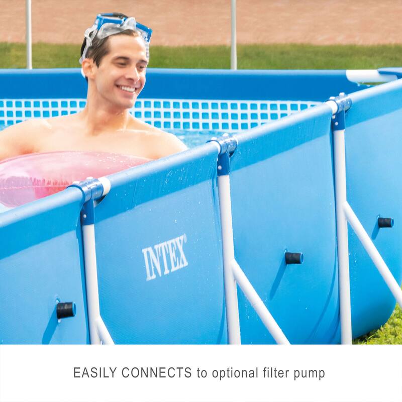 Intex 86" x 23" Rectangular Frame Above Ground Outdoor Splash Swimming Pool