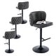 preview thumbnail 46 of 109, Modern Upholstered Swivel Adjusatble Height Leather Barstools Set of 6 Set of 4 - Dark