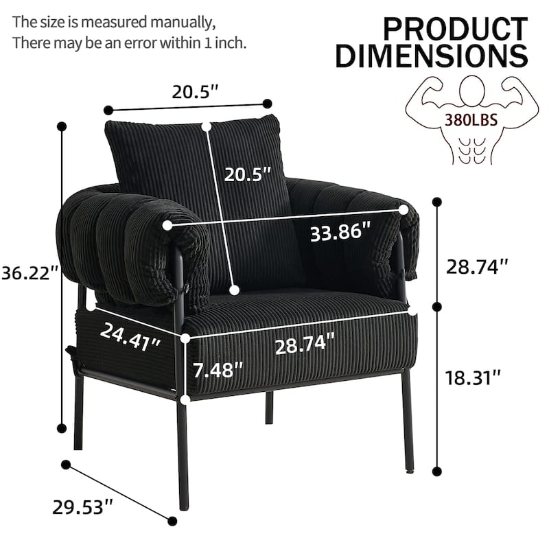 Black Simple Side Chair Office Chair Coffee Chair with Metal Legs, Padded Chair Reception Chair