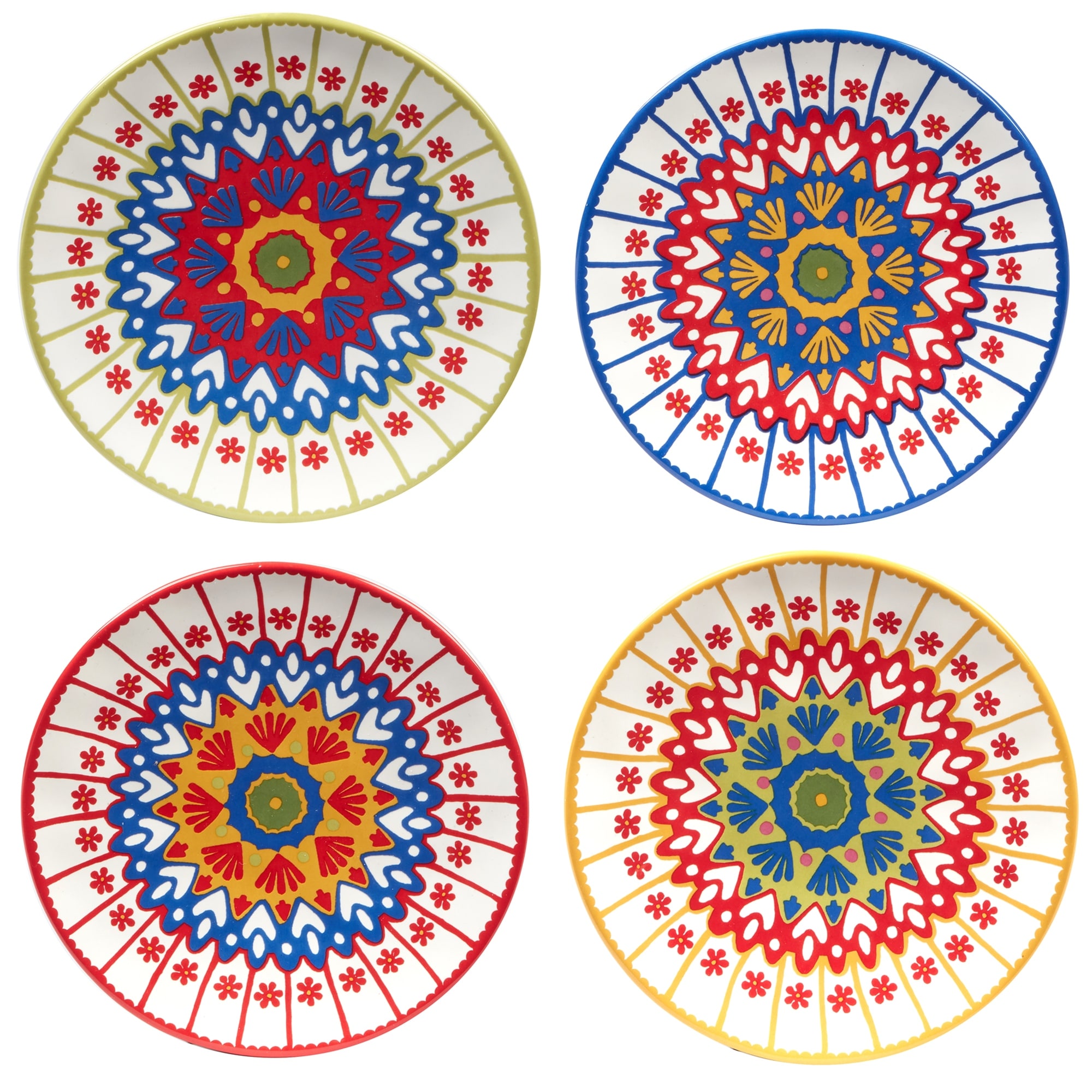 Certified International Spice Love Set of 4 Canape Plates - 6" Diam x 0.5"