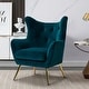 preview thumbnail 54 of 141, Eusebio Tufted Velvet Accent Chair with Wingback, Arms, and Metal Gold Legs for Living Room or Bedroom by HULALA HOME TEAL