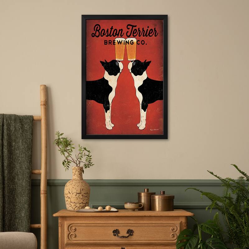 Boston Terrier Brewing Co. Premium Framed Poster by Ryan Fowler